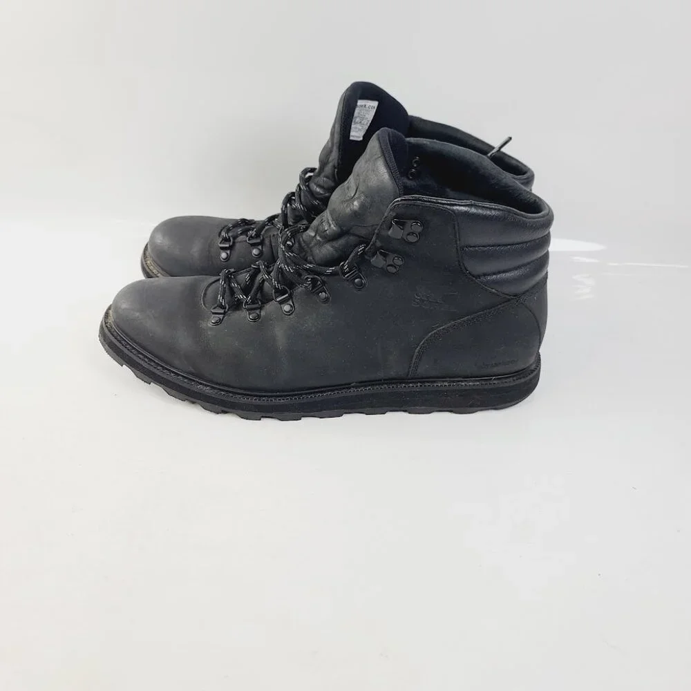 Sorel Men's Black Madson Hiker Waterproof Lace-Up Ankle Moto Boots Size US 13